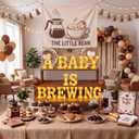 Honoson 14 Piece a Baby Is Brewing Baby Shower Decorations Set LED Letter Lights Sign, Coffee Themed Gender Reveal Table Centerpieces for Welcome Boy Girl Diaper Gender Party Supplies