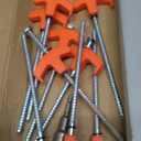 10 Pcs 8 Inch Screw in Tent Stakes Tent Pegs Heavy Duty, Camping Stakes for Inflatables with Hex Head Driver, Ground Stakes Tent Spikes for Camping Patio, Garden, Beach, Grassland, Outdoor(Orange)