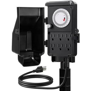 DEWENWILS Outdoor Mechanical Power Strip Timer, 24 Hour Multi Socket, Waterproof 6 Outlet Garden Power Stake, 6 ft Cord, 1800W/15A Heavy Duty, for Lights, Yard, Garden DEWENWILS Outdoor Mechanical Power Strip Timer, 24 Hour Multi Socket, Waterproof 6 Outlet Garden Power Stake, 6 ft Cord, 1800W/15A Heavy Duty, for Lights, Yard, Garden