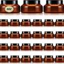 Tessco for you 24 Pack 5/8oz Plastic Jars with Lids Labels Multiuse Slime Containers Empty Body Scrub Jars Round Refillable Cosmetic Body Butter Containers for Makeup Travel(5 oz,Brown)