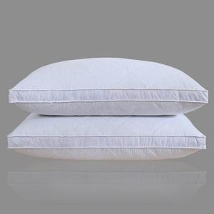 Three Geese Queen Size White Goose Feather Pillows Set of 2 - Soft 100% Cotton 600 Thread Count, Medium Firm,Soft Support for Side, Back, and Stomach Sleepers - Oeko-Tex Certified