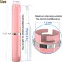 Long Ventilated Electric Toothbrush Travel Case, Portable Holder, Fits Most Standard Straight Electric Toothbrushes (Pink)