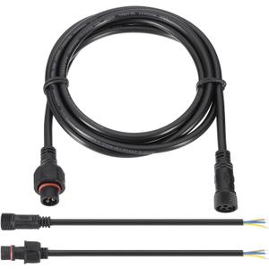 PATIKIL 6.56Ft 3 Pin Extension Cable Wire, 20AWG Waterproof IP67 Extension Cord with 7.87" Male Female Connector kit for Boat Car Truck Indoor/Outdoor Solar LED Strip Light, Black