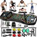 LALAHIGH Push Up Board,36 in 1 Home Gym Equipment with Ab Roller Wheel & Resistance Bands, Portable Foldable Workout Board for Full Body Strength Training Men Women (H4-Ultimate)