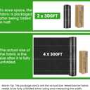 Weed Barrier Fabric, 4x300ft Landscape Fabric, 3.2oz Heavy Duty Durable Woven Geotextile Fabric, High Permeability Ground Cover Mat, Driveway Fabric, Garden Weed Control Cloth with 20 U-Securing Pegs