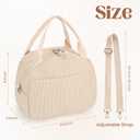 Lunch Bag Women with Shoulder Strap【Large Capacity】【Strengthen Insulation】【Durable ＆ Waterproof】 Corduroy Lunch Tote Bag, Reusable Insulated Lunch Box/Cooler for Women/Girl/Men, Beige+Sticker