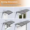 Awning for Door Entrance,40x80 Inch Polycarbonate Window Canopy Exterior with Drainage,UPF 50+ Rain Snow Sun UV Protection,Spliced Overdoor Awnings for Outside,Doors, Patio, Porch, Deck, 40x80x10.6 Inch