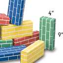Lillian Vernon Primary Building Bricks - Kids Cardboard Blocks, Each 9" x 4" x 2" (Set of 24)