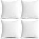 MIULEE Pack of 4 24x24 Inch Outdoor Pillow Inserts Waterproof Decorative Throw Pillow Insert, Square Lumbar Garden Pillow Form for Patio Sofa Couch