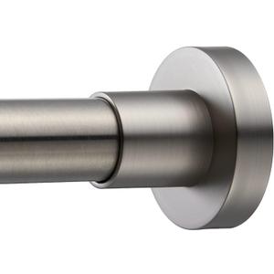 Shower Curtain Rod Tension- Never Rust No Drill Non-Slip Spring Tension Shower Rod, 43-73 inches 304 Stainless Steel, Brushed Nickel