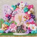 Spring Fairy Balloon Garland Arch Kit, 159pcs Pink Purple Rainbow Balloons with Daisy Butterfly Mushroom Foil Balloon for Girl Fairy Birthday Forest Wonderland Baby Shower Party Decoration