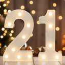 Decorative Led Light Up Numbers, 21th Birthday Decorations, Warm White Led Numbers Lights, Lighted Marquee Number Sign for Sweet 21th Party Decor