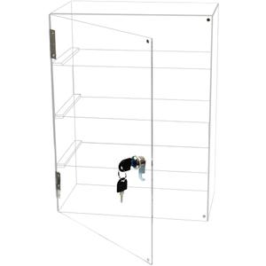 4 Shelf Clear Acrylic Display Case with Lock and Keys, Locking Display Cases for Collectibles, Acrylic Display Cabinet with Shelves for Collectibles Office Retail Store11.8 X 5.9 X 15.7 Inch
