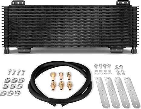LPD47391 Low Pressure Drop 40k Transmission Oil Cooler Kit Compatible with Heavy Duty 40,000 GVW Max with Mounting Hardware 