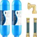 2 Packs of RV Inline/Marine Water Filter With Flexible Hose Protector, NSF Certified, Dedicated for Gardening, RVs, Campers, Trailer, Compatible with 40043 KDF Filter