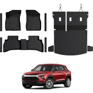 GALVAGNITE Floor Mats for Chevy Trailblazer AWD 2021-2026, All Weather Floor Mats Trunk Cargo Liner with Backrest Protectors and Door Sill Guards Accessories, Full Coverage Set