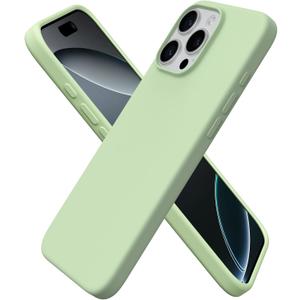 ORNARTO Compatible with iPhone 16 Pro Max Case 6.9", Slim Liquid Silicone 3 Layers Soft Gel Rubber Shockproof Protective Cover with Anti-Scratch Microfiber Lining-Matcha