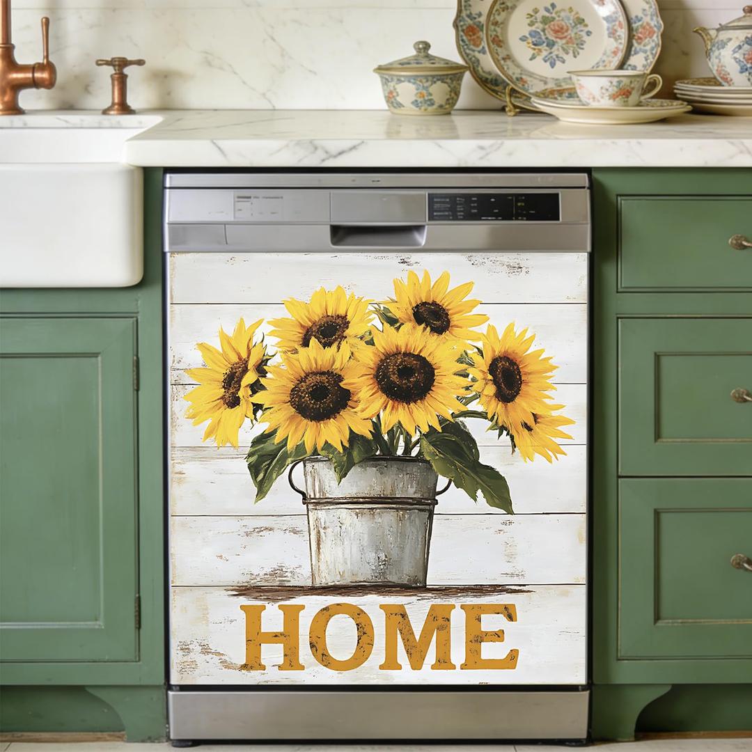seewan Spring Flower Dishwasher Magnet Cover, 23"x26"