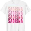Personalized Name Sabrina I Love Sabrina Vintage T-Shirt (Small, Black)