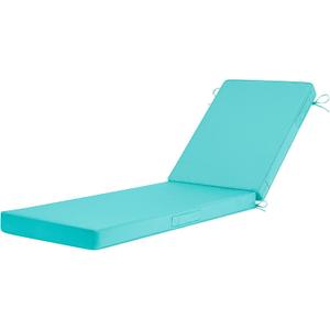 Basic Beyond Chaise Lounge Cushions Outdoor, 3-Layer Waterproof Outdoor Furniture Cushions with Removable Cover and 4 Ties, 72"x21"x3" Patio Lounge Chair Cushions for Outdoor Furniture, Teal