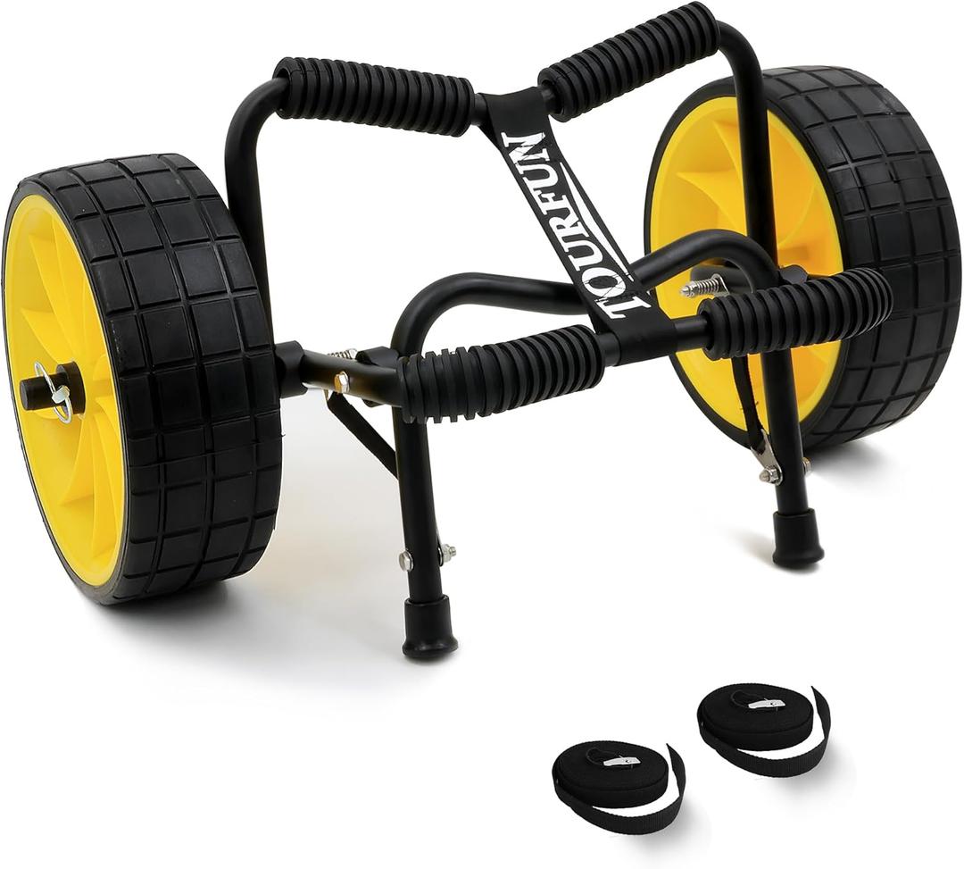 Kayak Cart, Paddle Board Cart Kayak Trolley Canoe Dolly SUP Carrier with Airless Tires (Yellow)