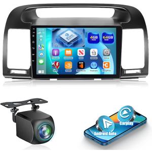 Qualcomm 8 Core 4+64G Radio for Toyota Camry 2000 2001 2002 2003 2004 2005 2006, Android Camry Car Stereo -Carplay/Android Auto/Bluetooth 5.1/SWC/FM RDS/9 inches Touch Screen