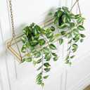 Fake Pothos Hanging Plants with Pots, 33.5" Set of 2 Faux Ivy Vines, Realistic Silk Artificial Plants Greenery for Home Indoor Decor, Living Room, Desk Shelf, Bathroom Decoration