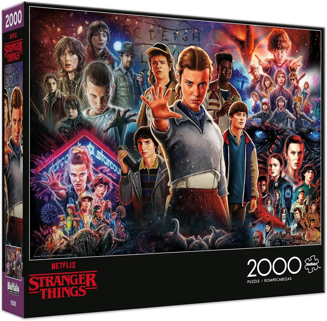 Buffalo Games Stranger Things Collage - 2000 Piece Jigsaw Puzzle for Adults - Colorful Puzzles for Adults Precision-Cut Pieces, Beautiful Artwork, and Hours of Relaxing Fun