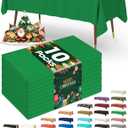 Pureegg Plastic Table Cloth Disposable 10 Pack, 54 x 108 Inch Table Cloths, St Patricks Day, Christmas Decorations, Tablecloths, Rectangle, Forest, Plastic Cover, Leakproof & Sturdy, Green