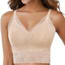 Lace Bralettes for Women Comfortable Slik Padded Seamless Wireless Bras, Size: XL