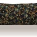 StangH Black Floral Velvet Body Pillow Cover, Super Soft Skin Friendly Pillowcase with Hidden Zipper Extra Long Couch Cover for Pregnancy/Kids, 20 x 54 inches, 1 Piece