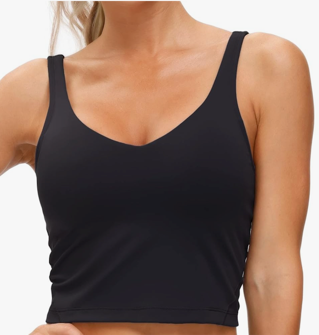 THE GYM PEOPLE Womens' Sports Bra Longline Wirefree Padded with Support, Size M