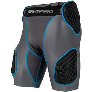 CHAMPRO mens 5 Pad Football Bull Rush 5 Pad Girdle, Black, Youth medium
