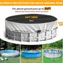 NEVERLAND Winter Pool Cover 24FT Round - Heavy-Duty 420D Oxford Above Ground Swimming Pool Cover, Debris-Proof, Cold-Resistant & UV-Resistant with Upgraded Adjustable Tensioner, Sliver