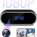 Hidden Camera WiFi 1080P HD Camera Clock Indoor Wireless Small Nanny Cam with Motion Detection, Night Vision for Home and Office Security, No Audio