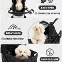 797Audio Dog Stroller for Small Medium Dogs,Pet Stroller for Cats Puppy Up to 121lbs,Foldable,One Click Folding,4 Wheel Shock Absorption,Adjustable Canopy with Sun Shades,Removable Washable Pad(Black)