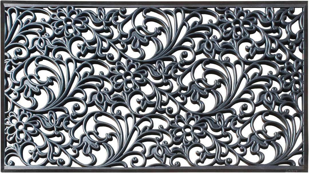 A1 Home Collections 20-LB Heavy Duty Rubber Doormat 30"×48" - Won't Blow Away | Outside Front Door Mat, Mud Dirt Scraper, Non-Slip Drainage Mat for Entryway Patio Garage, All-Weather, 100% Rubber Mats
