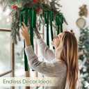 Artmag 12 Pcs Velvet Christmas Large Swag Bows 23.6x15.7 Inch Rustic Staircase Wreath Fireplace Vintage Bows for Christmas Tree Topper Holiday Indoor Outdoor Decor (Dark Green)