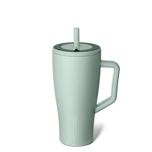 BrMate Era 30 oz Tumbler with Handle and Straw | 100% Leakproof Insulated Water Bottle Tumbler with Lid and Flexible SoftSip Straw | Made of Stainless Steel | Cup Holder Friendly | 30oz (Sage)