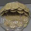 Domensi 4 Pcs Scalloped Wall Baskets Hanging Baskets 4 Different Sizes Large and Small Hand Woven Plastic Rattan Craft Original Storage Holder Scalloped Decor for Nursery Home House Bathroom