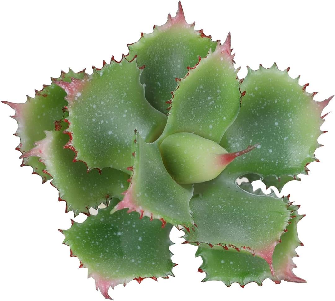 Duovlo Artificial Succulent Plant 7.08 Inch Faux Succulents Agave Potatorum Flower Arrangement Craft Wall DIY Materials Pack of 2 (Green)