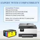 936e Ink Cartridges High Yield (with Chip) Combo 4-Pack Compatible for HP 936e 936 Ink Cartridges for OfficeJet Pro 9125e 9122e 9128e 9130b 9135e Wide Format 9730e Printers (4Pack, BKCMY)