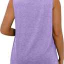 DOLNINE Plus-Size-Womens-Tank-Tops Summer V Neck Sleeveless Shirts Cute Flowy Pleated Blouses Casual Loose Fit Tunics XL-5XL (Blue, XL)