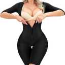 RDSIANE Shapewear for Women Tummy Control Fajas Colombianas Waist Trainer Bodysuits Butt Lifter Upper Arm Compression Shaper (Medium, Black)