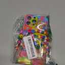 Lanyard Case Compatible with iPhone 14 Pro Max Case,Crossbody case with Strap and Wrist Band,Unique Cute Kawaii Colorful Painting Flowers Design for Girls and Women