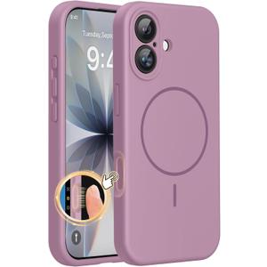 Miracase Magnetic for iPhone 17 Case, Compatible with MagSafe, Integrated Silicone Camera Control Cover, 3.0mm Thicken Shockproof Drop Protection Phone Case for 17,Blackcurrant
