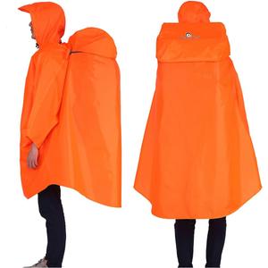Adventure World Globotrekker Backpack Poncho Lightweight Waterproof Rain Poncho for Hiking, Camping, Travel & Outdoor Use (One Size, Amber Orange)