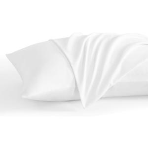 Toddler Travel Pillow Cases Set of 2, 600 Thread Count 100% Egyptian Cotton Pillow Covers for Boys and Girlswith Zipper Closure, 12" x 16" (White, Zipper Closure -12" x 16")