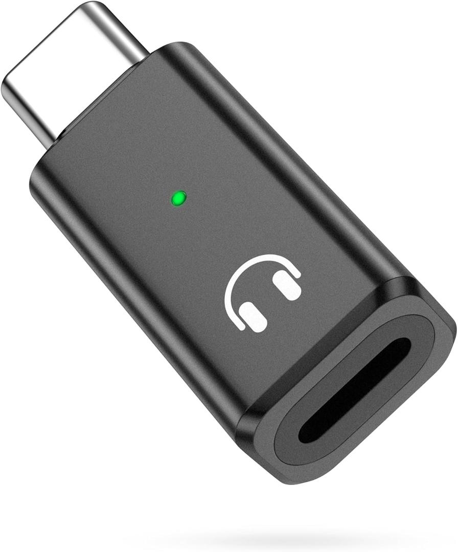 MoKo Lightning to USB-C Audio Adapter - Not for Microphones/Charging/Data Transfer, USB C Male to Female Lightning Headphone Earphone Adapter for iPhone Air 17 16 16e 15 Pro Max Plus, iPad, Black