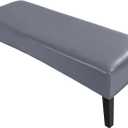SearchI Waterproof Dining Bench Cover, Washable Durable Bench Covers Slipcover, Rectangle Bench Seat Covers for Dining Room Living Room Kitchen(Pu Grey)
